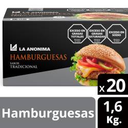 Hamburguesa de Carne Vacuna La Anónima x 20 un.