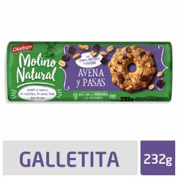 Galletitas Avena y Pasas Okebon x 232 g.
