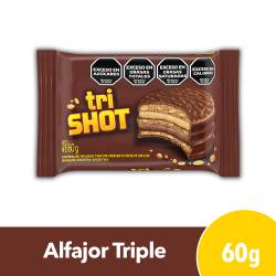Alfajor Shot con maní Triple 60g