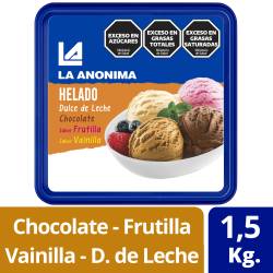 Helado Chocolate Frutilla Vainilla DDL La Anónima x 1,5 Kg.