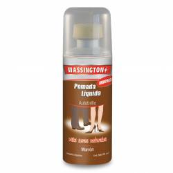 Pomada Líquida con Aplicador Wassington Marrón + Cera Natural x 60 cc.