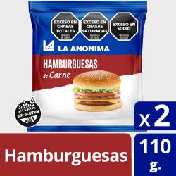 Hamburguesas de Carne Vacuna La Anónima x 2 un. 110 gr.