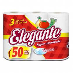 Rollo Cocina Blanco Elegante 50 paños x 3 un.