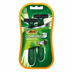 Máquina Afeitar Descartable Comfort 3 Bic Piel Sensible x 2 un.