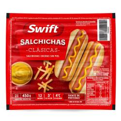 Salchichas Viena sin Piel Swift x 12 un. 450 g.