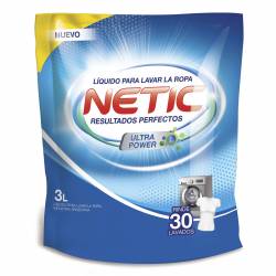 Líquido Para Lavar Ropa Netic Ultra Power Doy Pack x 3 Lt.