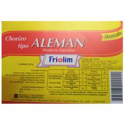 Chorizo Tipo Alemán Friolim x 295 g.