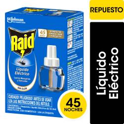 Insecticida Raid contra Mosquitos Líquido Eléctrico Repuesto 45 Noches 32.9 cc