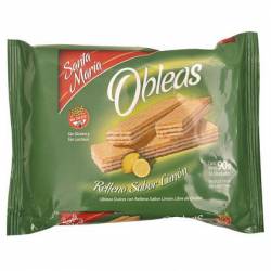 Obleas rellenas sabor Limón s/Tacc Santa María x 90 g.