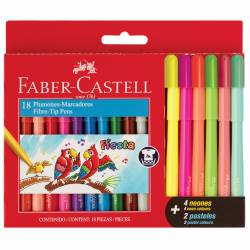 Marcadores Faber Castell x12 + Marcadores Neón x4 + Marcadores Pastel x2