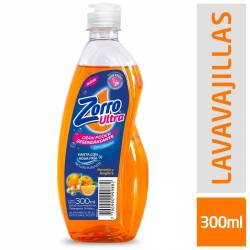 Detergente Liquido Naranja y Jeng Zorro x 300 cc.