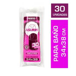 Bolsa p/ Residuos Baño Neutro 34X38 Asurin x 30 un.