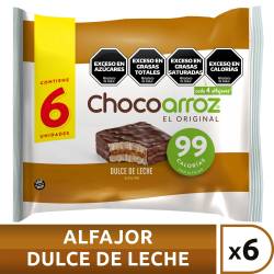 Alfajor de Arroz Dulce de Leche Chocoarroz 6 un x 132 g.