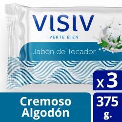 Jabón Tocador Cremoso Algodón Visiv x 3 un.
