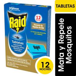 Insecticida Raid contra Mosquitos Tabletas Repuesto 12 un