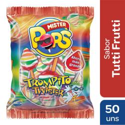 Chupetín Trompito Tutti Fruta Mr. Pops x 5O Un.