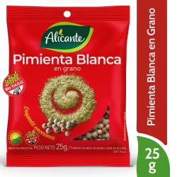 Pimienta en Granos Blanca Sobre Alicante x 25 g.