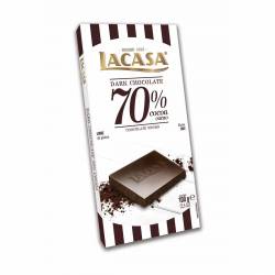 Chocolate Negro 70% Cacao Puro Lacasa x 100 g.