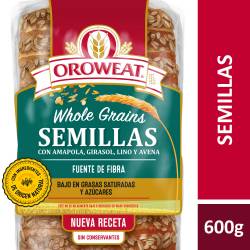 Pan con Semillas de Amapola Girasol Lino Avena Oroweat x 600 g.