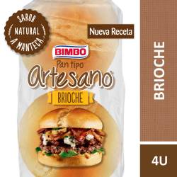 Pan para Hamburguesas Brioche Artesano x 4 Un. Bimbo x 240 g.