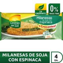 Milanesa de Soja con Espinaca x 4 Un. Granja Del Sol x 330 g.
