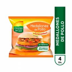 Medallones de Pollo Rebozado x 4 Un. Granja del Sol x 330 g.