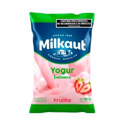 Yogur Descremado Bebible Frutilla Sachet Milkaut x 900 g.