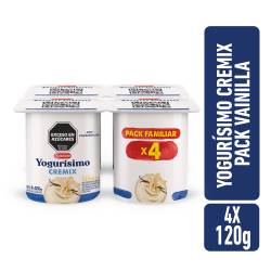 Yogur Cremix Vainilla Pack X4 Yogurisimo x 120g.