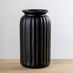 Jarrón de Cerámica Lett Negro Mate 10cm