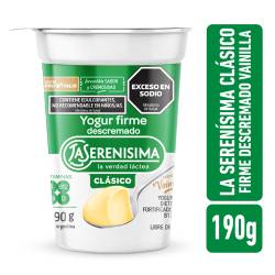 Yogur Firme Descremado Vainilla La Serenísima Clásico 190 g.