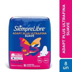 Toallas Femeninas Siempre Libre Adapt Plus Ultrafina Suave c/ Alas x8 un