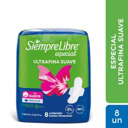 Toalla Hig. Ultra Fina con Alas Suave Especial Siempre Libre x 8 Un.