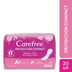 Protector Diario sin Perfume Proteccion Compact Carefree x 20 Un.