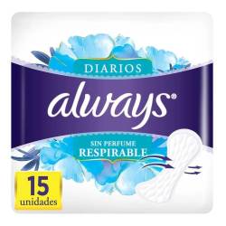 Protector Diario sin Perfume Xtra Respirable Always x 15 Un.