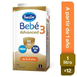 Fórmula Láctea SanCor Bebe Advanced Etapa 3 x1l x12 Unid.