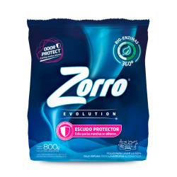 Detergente Polvo Baja Espuma Evolution Escudo Protect Zorro x 800 g.