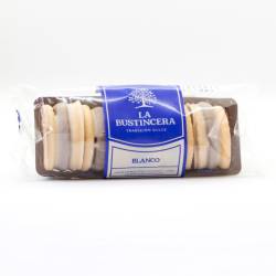 Alfajor Chocolate Blanco con Dulce de Leche La Bustincera x 150 g.