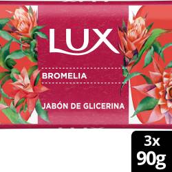 Jabón Tocador Glicerina Bromelia 3 Un. Lux x 270 g.