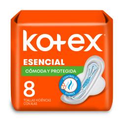 Toalla Higiénica Normal con Alas Esencial Kotex x 8 Un.