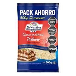 Queso en Hebras Italiano La Paulina x 500 g.