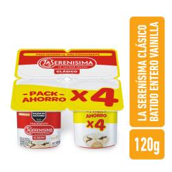 Yogur batido vainilla Pack x4 La Serenísima Clásico x 120gr