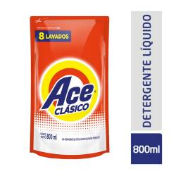 Jabón Líquido Ropa Baja Espuma Clásico Doy Pack Ace x 800 cc.
