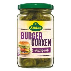 Pepinos Agridulces en Rodajas Burger Kühne x 330 g.