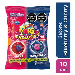 Chupetines de Caramelo sabor Cereza y Mora  Mr, Pops x 180 g.