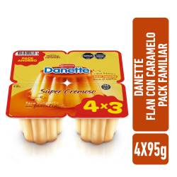 Flan con Caramelo Super Cremoso Pack x 4 Un. Danette x 380 g.