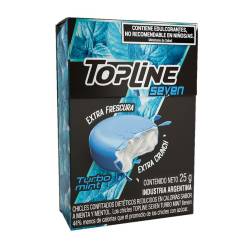 Chicle Confitado Turbo Mint Top Line x 25 g.