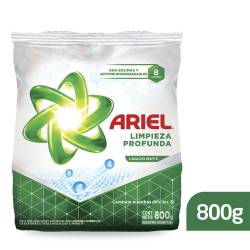 Jabón Polvo Baja Espuma Limpeza Profunda Ariel x 800 g.