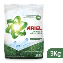 Jabón Polvo Baja Espuma Limpeza Profunda Ariel x 3Kg.
