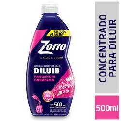 Jabon Líquido Ropa Diluir Baja Espuma Zorro x 500 cc.