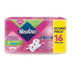 Toalla Higiénica Ultrafina con Alas Suave Nosotras x 16 Un.